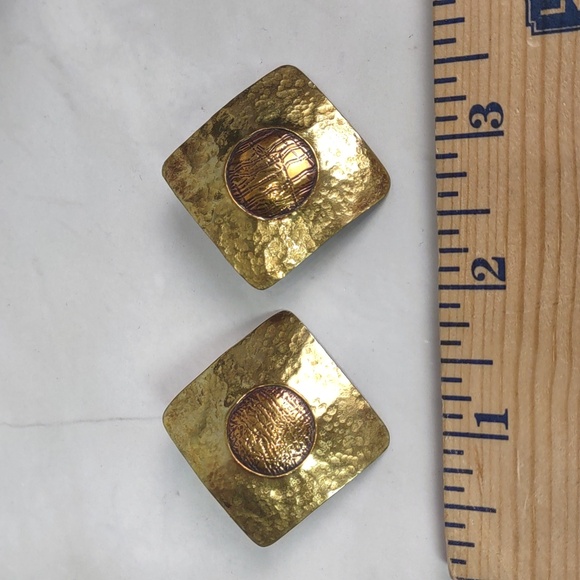 Artisan Crafted Copper/Brass Earrings - Picture 2 of 4